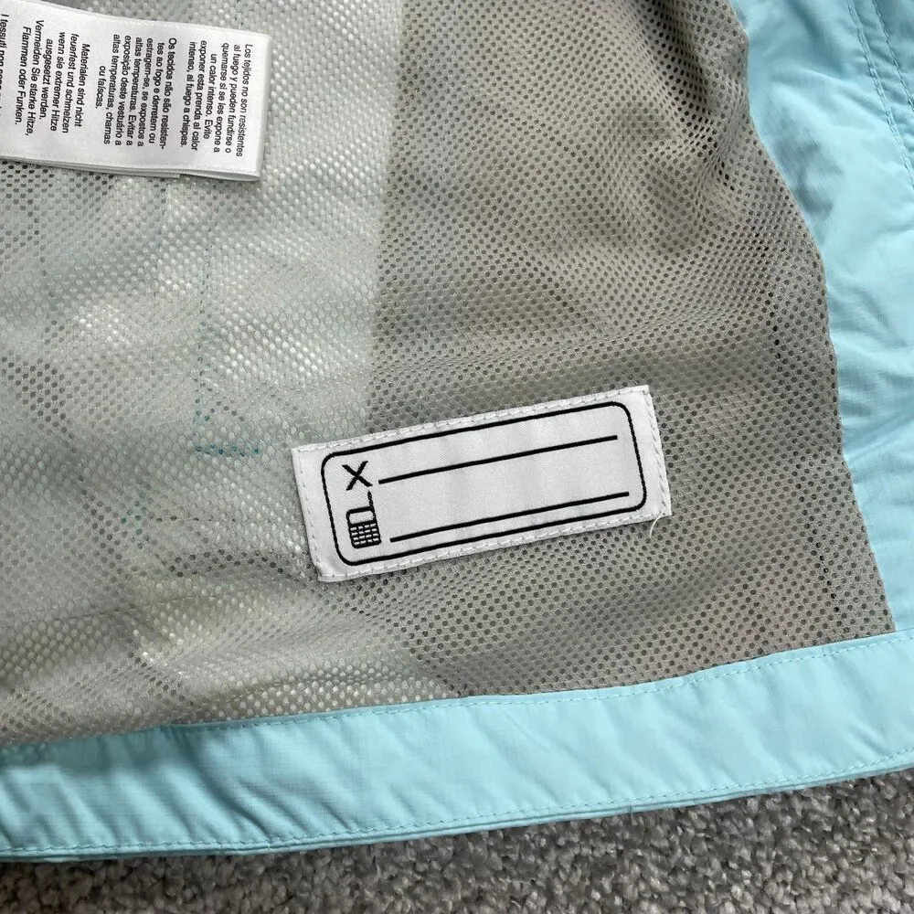 Columbia Titanium Jacket Youth Large 14/16 Light Blue Zip Omni Tech Windbreaker